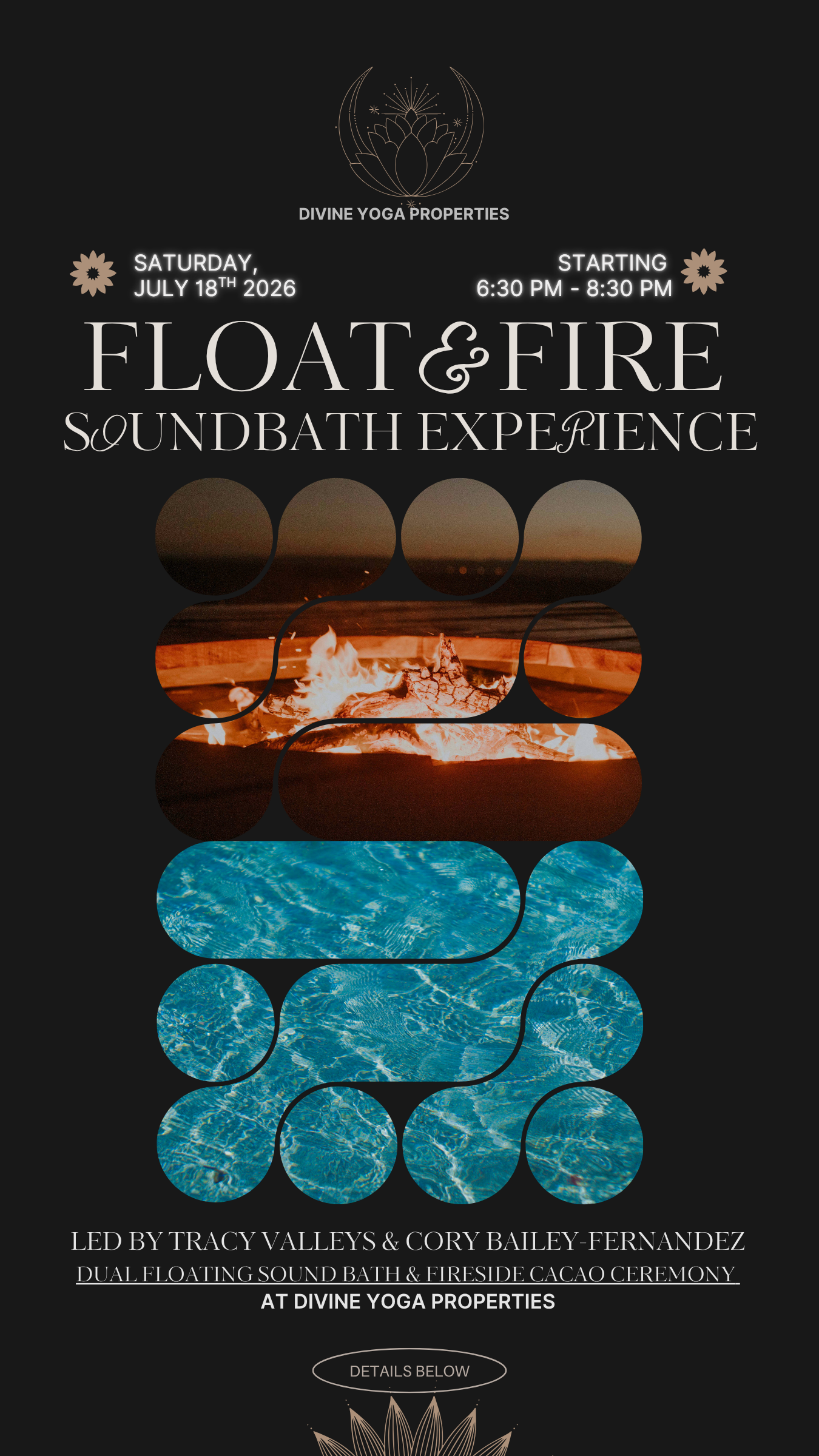 Float & Fire Dual Floating Sound Bath and Cacao Fire Ceremony! July 18th 2026
