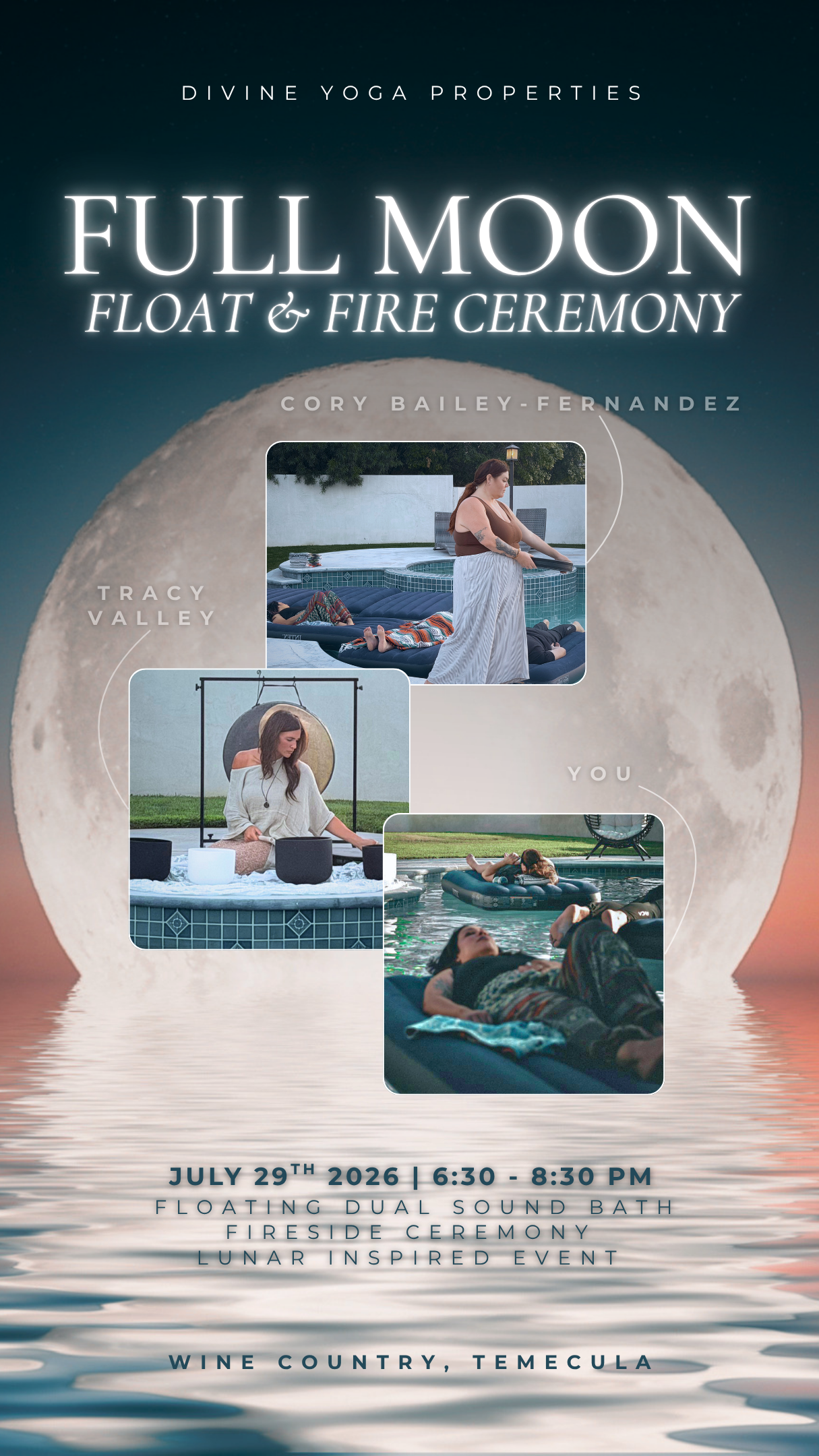 Full Moon Float & Fire Event | Divine Yoga Properties EXCLUSIVE! July 29th 2026 [Seats Available]